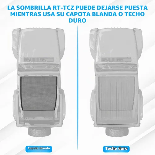 Vista 7 de RT-TCZ para Jeep TJ Parasol de Sol Techo de Malla Bikini Top Cover para Jeep Wrangler TJ 1997-2006 Negro