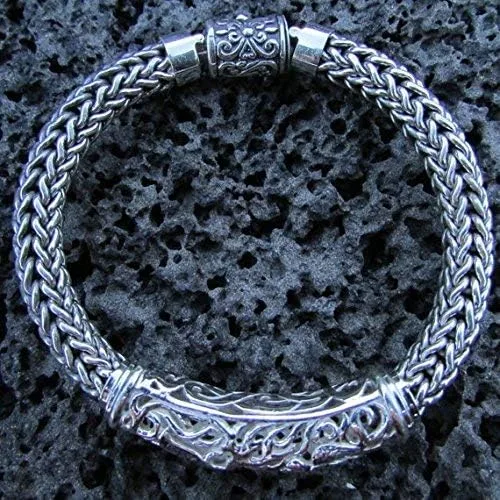 Vista 2 de Pulsera para hombre de metal plateado de regalo Manta Ray Stingray Turtle Hawaii Isla Grande
