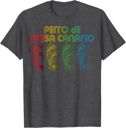 Vista 3 de Cool Retro Groovy Perro De Presa Canario Dog Camiseta para Hombre Mujer Negro