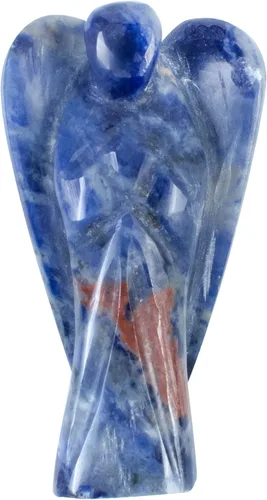 Vista 10 de Crocon Figura curativa de ángel de bolsillo de siete chakras, cristales de ángel de la guarda tallados a mano para energía positiva, mini estatua