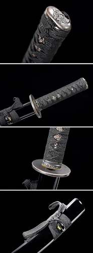 Vista 5 de Katana corta hecha a mano Katana japonesa Wakizashi Samurai Espada T10 Hoja templada de arcilla de acero (20.9 in)