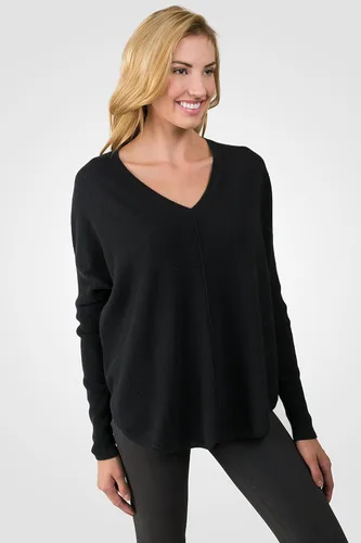 Vista 2 de J Cashmere by Jennie Liu 100% cachemir. Oversize De Manga Larga de la mujer pullover cuello de pico Jersey raglán