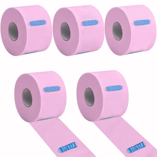 Vista 11 de Tiras de cuello de peluquero – 5 rollos de 500 piezas de papel negro, desechable y flexible para cortar el cabello, suministros de salón, resistente
