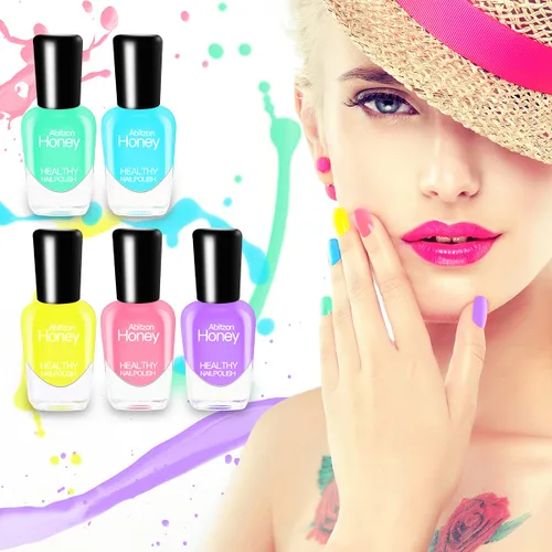 Vista 5 de Nuevo juego de esmaltes de uñas (10 botellas), no tóxico, ecológico, fácil de quitar y de secado rápido, esmalte de uñas a base de agua