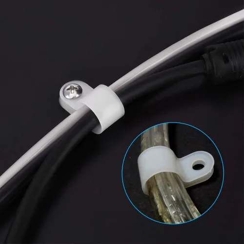 Vista 6 de LOKMAN Paquete de 50 clips de montaje estilo P de 1/2 pulgada con cabeza plana de acero inoxidable compatible con tornillos Phillips blancos