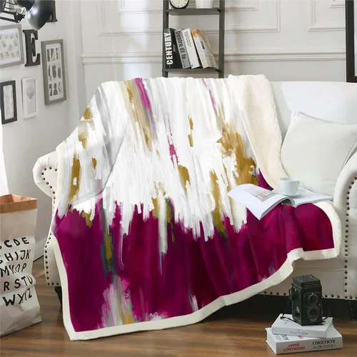 Vista 12 de Erosebridal Manta de sherpa moderna para niños y adolescentes, color naranja, verde azulado, negro, manta para silla, manta de forro polar con rayas