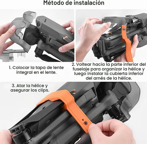 Vista 6 de Soporte de hélice y protector de cardán para DJI Mavic 3 Pro/Mavic 3 Pro Cine Drone Accesorios Hélices Correa Cubierta de lente