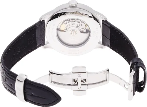 Vista 3 de Tissot Chemin des tourelles Powermatic 81 SwissReloj automático para hombre de acero inoxidable y cuero reloj casual color negro