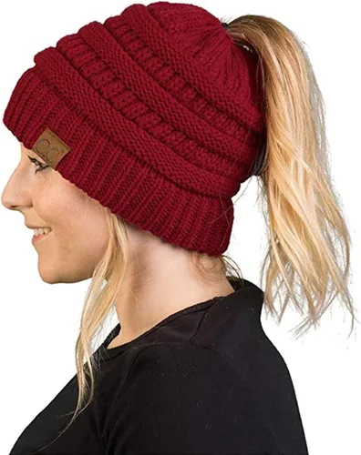 Vista 130 de Funky Junque - Gorro para mujer con ranura para cola de caballo
