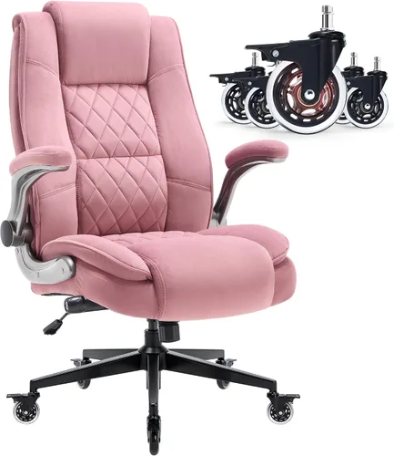 Vista 9 de Silla ergonómica de escritorio con respaldo alto, silla de oficina de tela Negro