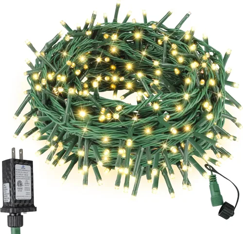 Vista 17 de Luces de cuerda de Halloween de 100 LED, 33 pies, luces titilantes naranjas y moradas con 8 modos, impermeables para decoración de fiesta