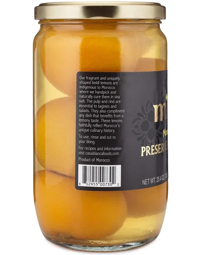 Vista 3 de Mina Limones conservados – 25.4 onzas auténticos limones gourmet marroquíes Beldi, limones marroquíes conservados en frasco, ideal para tagine