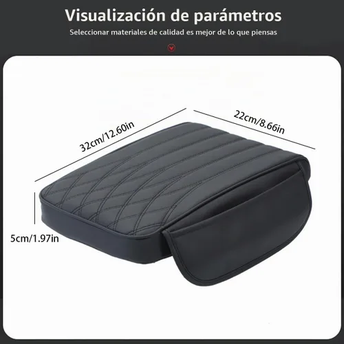 Vista 5 de Funda para reposabrazos de consola de coche mejorada con bolsillo de almacenamiento, cojín de reposabrazos de coche de espuma viscoelástica cómoda