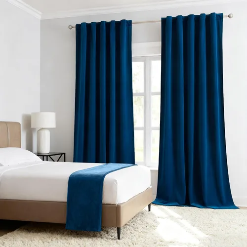 Vista 12 de Treatmentex Cortinas de terciopelo negro para dormitorio, 63 pulgadas, tacto de algodón de lujo, suaves, oscurecimiento de la habitación, 80%
