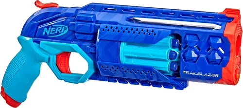 Vista 8 de Nerf Elite 2.0 Trailblazer RD-8 Blaster, diseño de color Wild Edition, tambor giratorio de 8 dardos, acción de martillo, 16 dardos de élite, riel