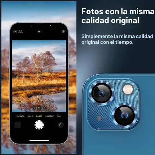Vista 6 de Korecase [Paquete de 2] Diseñado para iPhone 13 / iPhone 13 Mini protector de lente de cámara de vidrio templado, cubierta de metal de aluminio