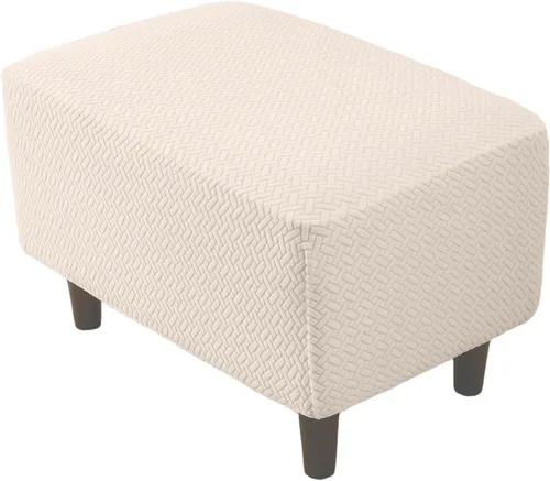 Vista 24 de Funda elástica para silla, funda otomana rectangular de almacenamiento, funda otomana para reposapiés, fundas otomanas para taburete de pie