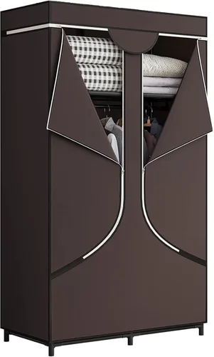 Vista 9 de SORCEDAS Portable Closet Wardrobe Organizer Storage with Cover Non-Woben Fabric Portable Wardrobe Closet for Hanging Clothes Racks Shelving 33 Inch