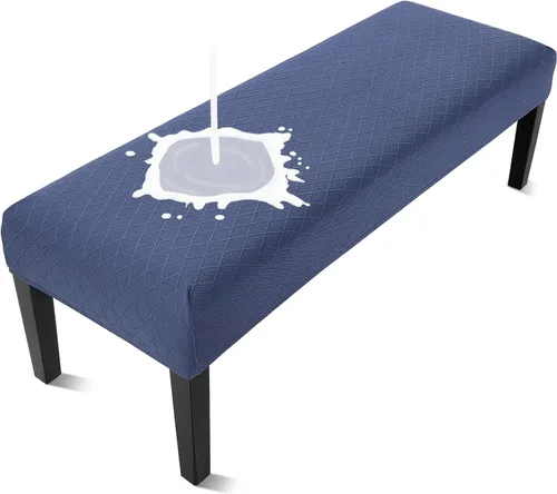 Vista 12 de Fuloon - Funda impermeable para banco de comedor, funda extraíble para banco lavable, protector de asiento para banco para sala de estar, Beige