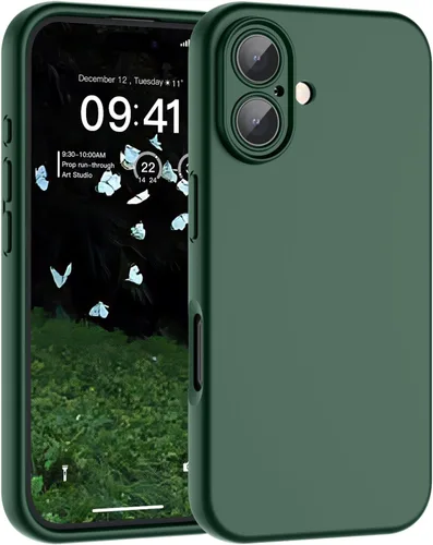 Vista 201 de SUPFINE - Funda diseñada para iPhone 12, silicona líquida premium con [forro de microfibra suave antiarañazos][protección de cámara mejorada], funda