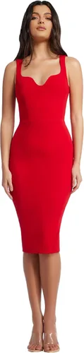Vista 13 de Dress The Population Vestido midi ajustado con cuello en V redondeado Sloane para mujer Negro
