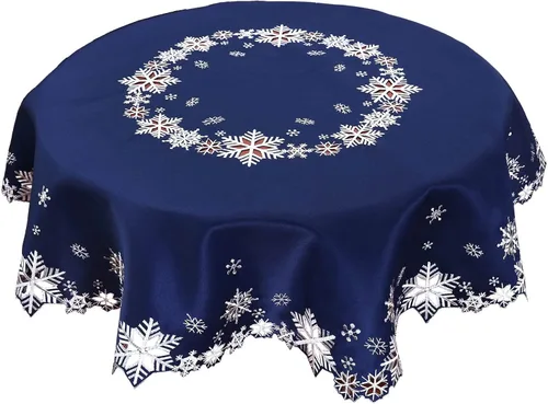 Vista 18 de Juego de 4 servilletas bordadas con copos de nieve para Navidad e invierno (doradas, servilletas de 12 x 12 pulgadas)