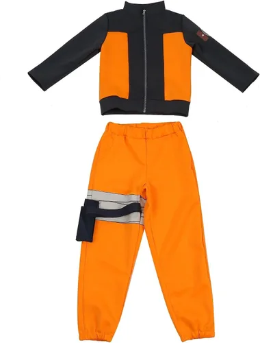 Vista 4 de Kid Halloween Dress Up Anime Cosplay Costume Zipper Up Jackets Pants Full Outfit Set