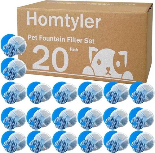 Vista 4 de Homtyler Filtros de fuente de agua para gatos, paquete de 4 filtros de repuesto para fuentes redondas de acero inoxidable de 2L/67 onzas