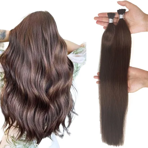Vista 26 de Extensiones de cabello humano microlink de 16 pulgadas, extensiones de cabello natural suave de microcuentas, color #1 negro azabache, 100% cabello