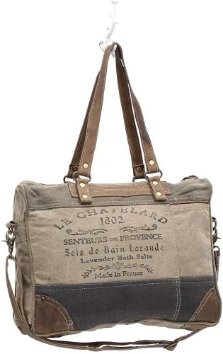 Vista 3 de Myra Bags Le Chatelard Bolso tipo mensajero de lona S-0966