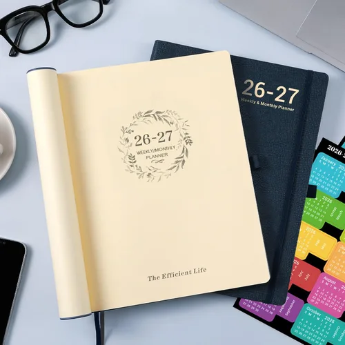 Vista 7 de Agenda 2026 – Agenda semanal y mensual 2026, enero de 2026 a diciembre de 2026, 8.5 x 11 pulgadas, cubierta de cuero 2026 con papel grueso, bolsillo