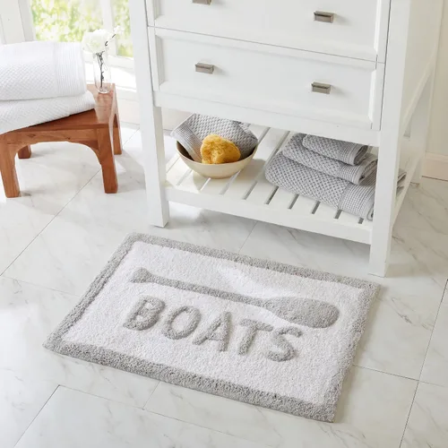 Vista 4 de Market & Place Alfombra de baño de barcos, bonita alfombra de baño, divertida decoración de baño para bañera y ducha, alfombras de baño absorbentes