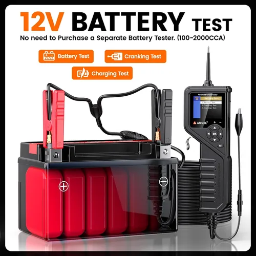 Vista 8 de ANCEL Escáner de camión resistente HD601 con probador de sonda de circuito de alimentación ANCEL PB600 con batería, relé, prueba de inyector