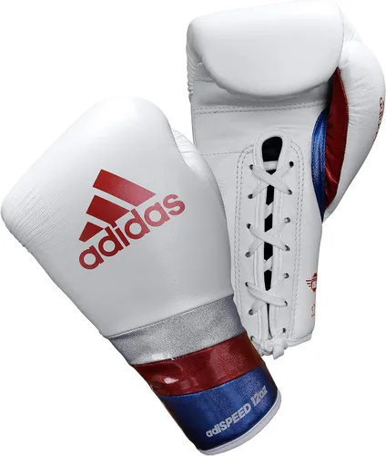 Vista 3 de adidas Guantes de boxeo Speed 500 Pro - Guantes de entrenamiento de cuero genuino para hombres y mujeres, bolsa pesada con cordones y guantes