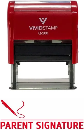 Vista 13 de Timbre de caucho de entintado automático con inscripción PARENT SIGNATURE, Negro