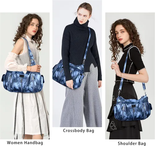 Vista 6 de Angelkiss Monederos grandes y bolsos para mujer, de piel sintética lavada, bolso cruzado de hombro