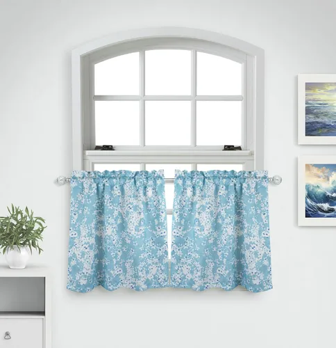 Vista 16 de Aiking Home Cenefas de ventana – 2 paneles de poliéster sólido cenefas de cocina con bolsillo para barra de 2.5 pulgadas para ventanas pequeñas