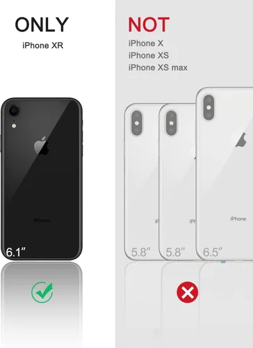 Vista 2 de Dexnor Funda para iPhone XR, [Protector de pantalla y soporte integrados] Protección de grado militar resistente a prueba de golpes para iPhone XR