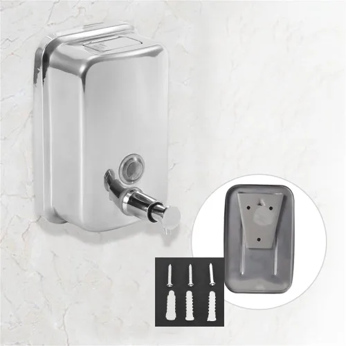 Vista 6 de Dispensador de jabón montado en la pared para baño, dispensador de líquido comercial de pared de acero inoxidable dispensador de desinfectante
