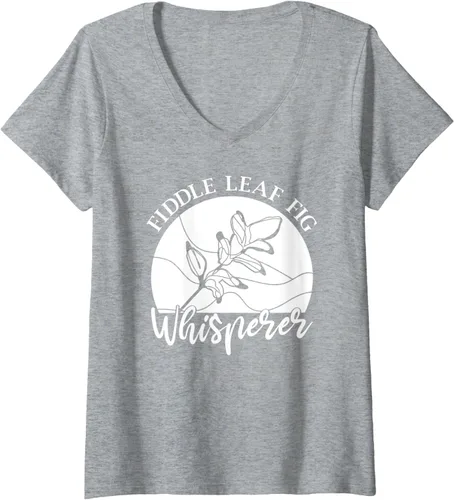 Vista 7 de Camiseta de interior con cuello en V para mujer, diseño de higo de hoja de violín, Negro, S