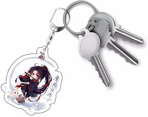 Vista 6 de Mo Dao Zu Shi - Llavero con colgante de acrílico de doble cara, 1 unidad, figura de dibujos animados, Wei Wuxian LAN Zhan (F)
