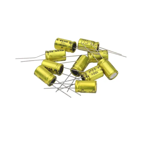 Vista 6 de 10 unids 2.2uF 100V condensador electrolítico no polarizado 10x17mm (0.39x0.67in) NP para audio tweeter condensador divisor de frecuencia