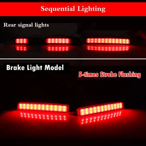 Vista 4 de Adiil Lente roja LED reflector de parachoques trasero luz antiniebla compatible con Toyota Prius V 2012-2017