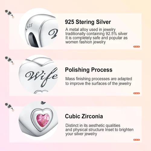 Vista 4 de Annmors Silver Charms for Bracelets 925 Sterling Dragonfly Family Heart Love Dangle for Women Bracelet & Necklace Pendant