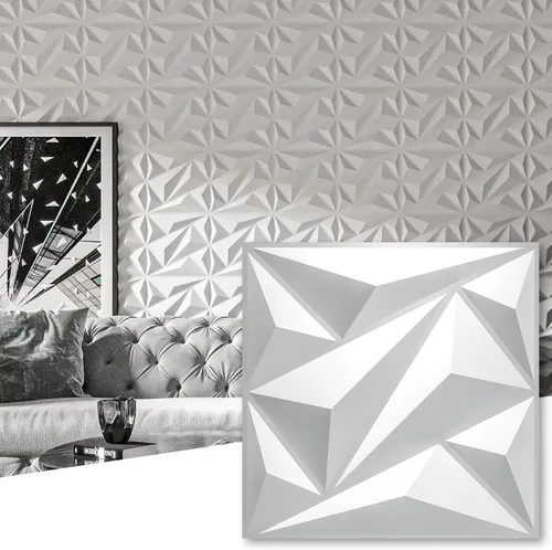 Vista 11 de Art3dwallpanels Paquete de 20 paneles de pared 3D para decoración de pared interior, 12 x 12 pulgadas, paneles de diamante blanco para sala de Nuevo