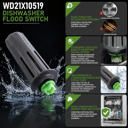 Vista 6 de Interruptor de inundación para lavavajillas WD21X10519 para lavavajillas Ge reemplazar WD21X20204 WD21X10492 PS8690623 Interruptor de inundación