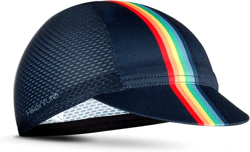 Vista 9 de Hikenture Gorra de ciclismo, gorra de calavera refrescante con visera solar, transpirable, forro de casco de verano para hombres y mujeres Negro