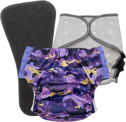 Vista 10 de EcoAble Juego de pañales de tela nocturna para niños grandes, de 6 a 16 años Bragas protectoras para necesidades especiales para incontinencia