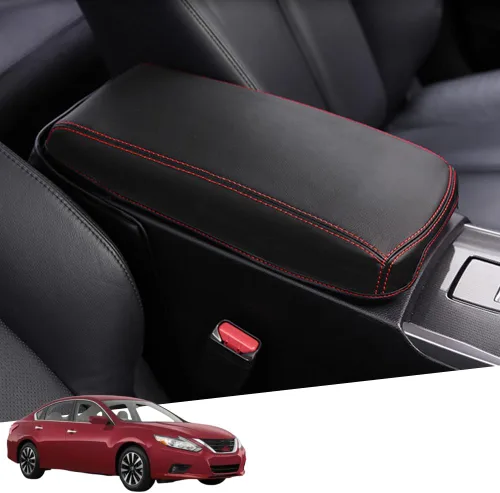 Vista 61 de Great-luck Funda de cuero para consola central, almohadilla para reposabrazos, accesorios de cubierta de caja (costuras rojas) para BMW X1 2023 2024