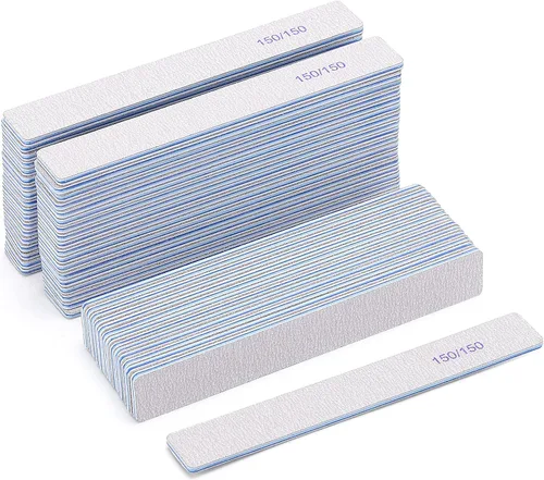 Vista 13 de 10 unidades de limas de uñas de grano 80/80 rectangulares para uñas acrílicas, limas de pulido reutilizables de doble cara, tableros de lima de uñas